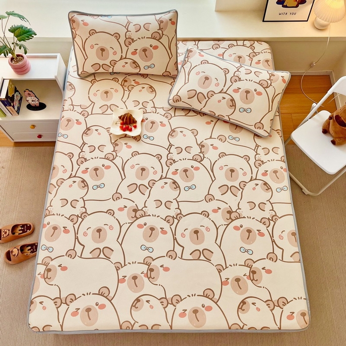 91家纺网 家纺一手货源 找家纺 蘭菲家纺 2025新款凉感丝卡皮巴拉凉席 小卡