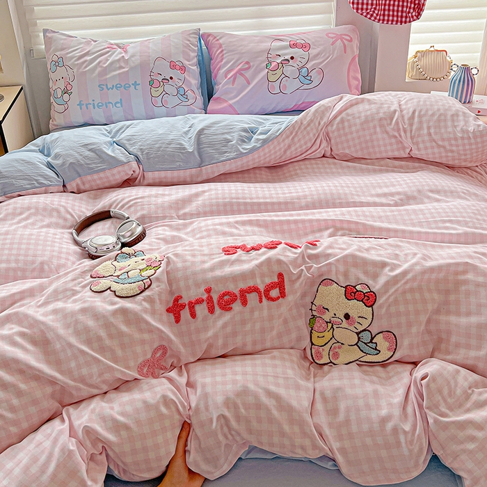 91家纺网 家纺一手货源 找家纺 海岛哥哥 2025新款大版毛巾绣四件套 蛋糕派对