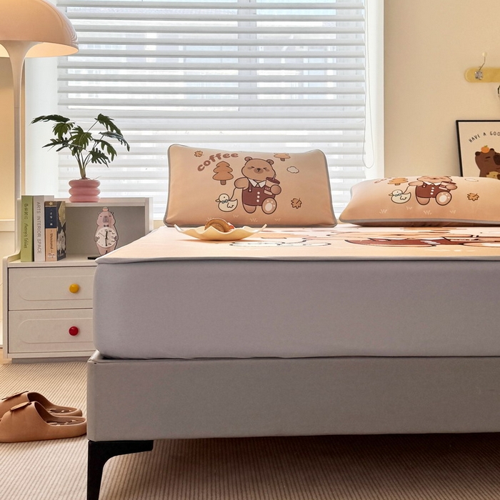 91家纺网 家纺一手货源 找家纺 蘭菲家纺 2025新款凉感丝卡皮巴拉凉席 拉小鸭