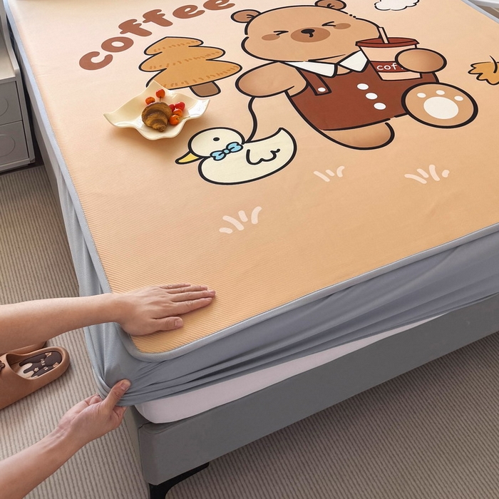 91家纺网 家纺一手货源 找家纺 蘭菲家纺 2025新款凉感丝卡皮巴拉凉席 拉小鸭