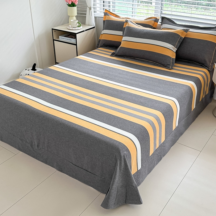 91家纺网 家纺一手货源 找家纺 侯先生家纺 2025新款全棉色织四件套纯棉被套床单四季款格子三件套 爱情-黄