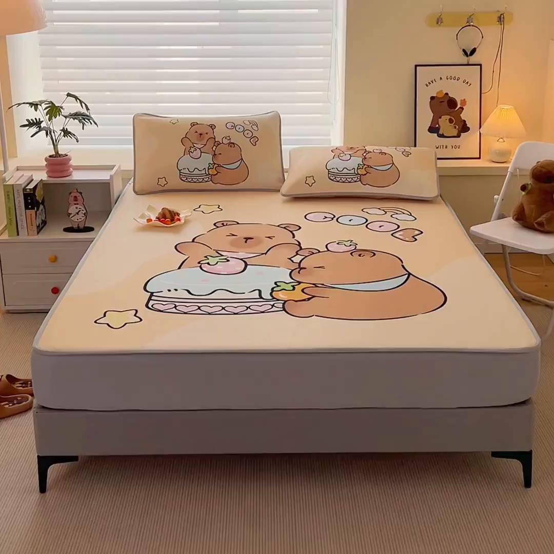 91家纺网 家纺一手货源 找家纺 （总）蘭菲家纺 2025新款凉感丝卡皮巴拉凉席