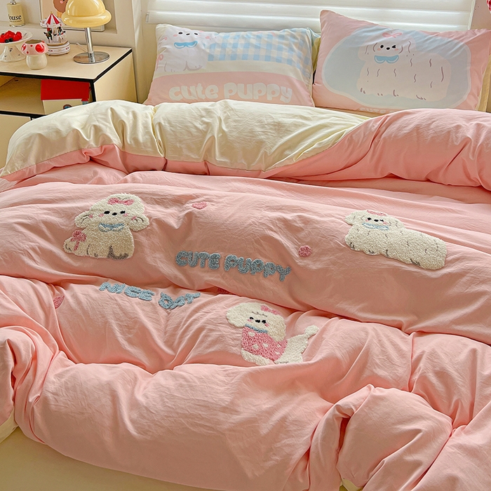 91家纺网 家纺一手货源 找家纺 海岛哥哥 2025新款大版毛巾绣四件套 马尔济斯