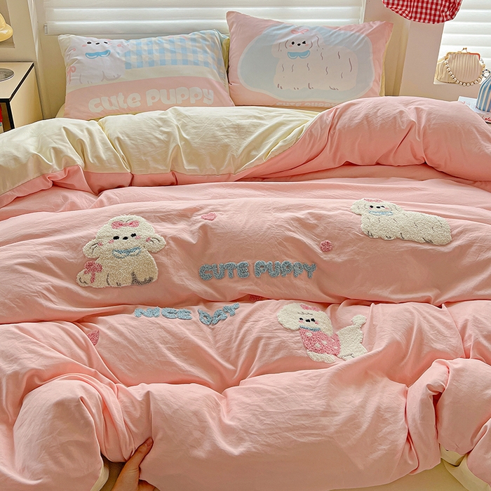 91家纺网 家纺一手货源 找家纺 海岛哥哥 2025新款大版毛巾绣四件套 马尔济斯