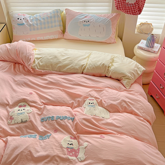 91家纺网 家纺一手货源 找家纺 海岛哥哥 2025新款大版毛巾绣四件套 马尔济斯