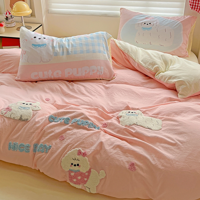 91家纺网 家纺一手货源 找家纺 海岛哥哥 2025新款大版毛巾绣四件套 马尔济斯