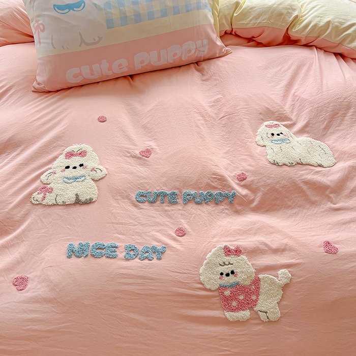 91家纺网 家纺一手货源 找家纺 海岛哥哥 2025新款大版毛巾绣四件套 马尔济斯