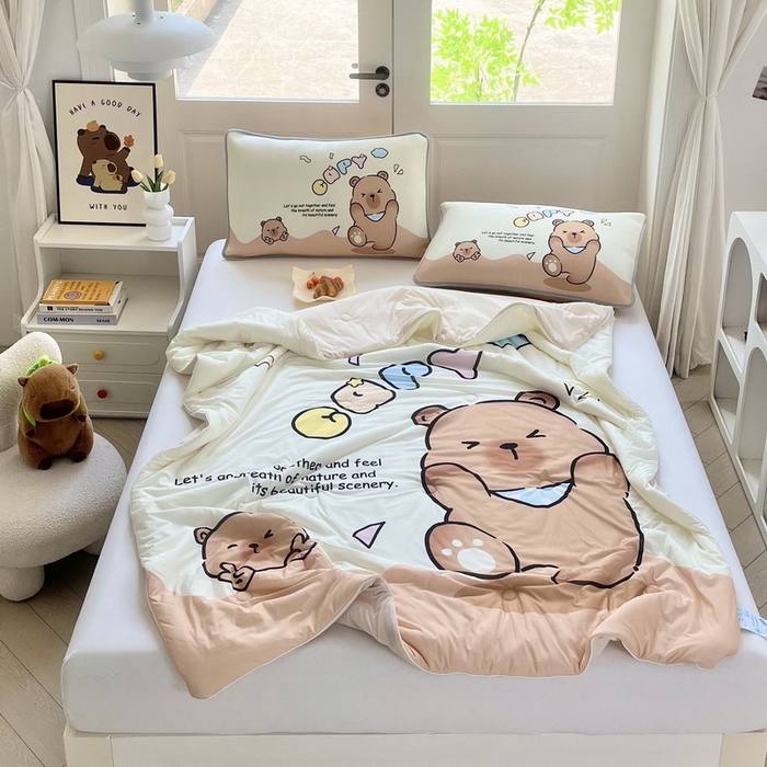 91家纺网 家纺一手货源 找家纺 （总）蘭菲家纺 2025新款凉感丝卡皮巴拉夏被