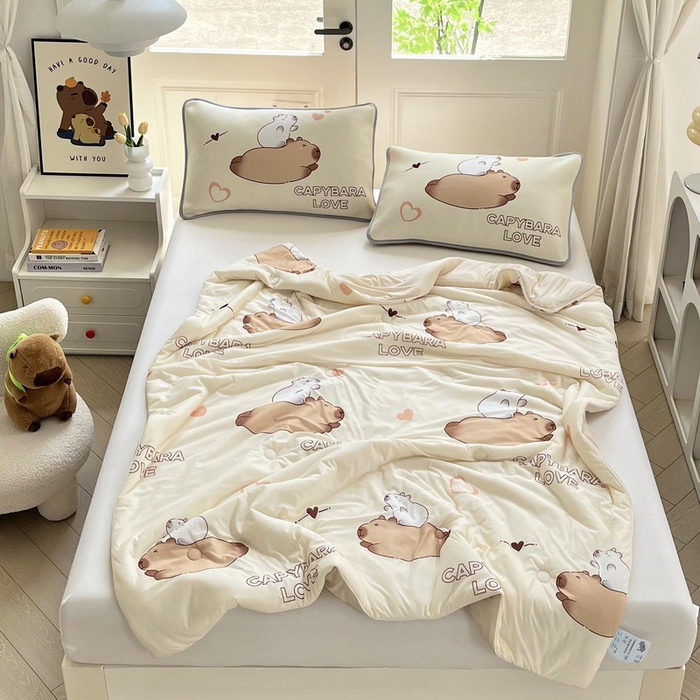 91家纺网 家纺一手货源 找家纺 （总）蘭菲家纺 2025新款凉感丝卡皮巴拉夏被