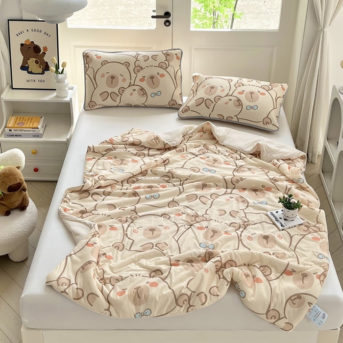 91家纺网 家纺一手货源 找家纺 （总）蘭菲家纺 2025新款凉感丝卡皮巴拉夏被