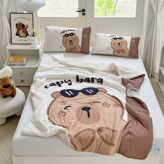 91家纺网 家纺一手货源 找家纺 （总）蘭菲家纺 2025新款凉感丝卡皮巴拉夏被