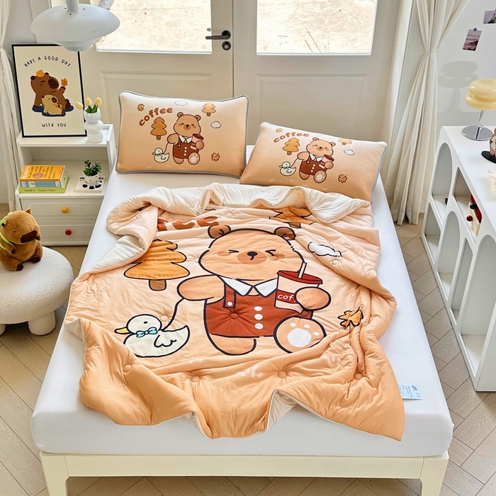 91家纺网 家纺一手货源 找家纺 （总）蘭菲家纺 2025新款凉感丝卡皮巴拉夏被