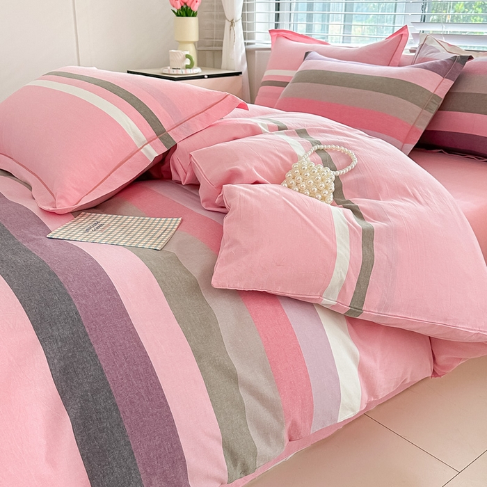 91家纺网 家纺一手货源 找家纺 侯先生家纺 2025新款全棉色织四件套纯棉被套床单四季款格子三件套 贝加莫