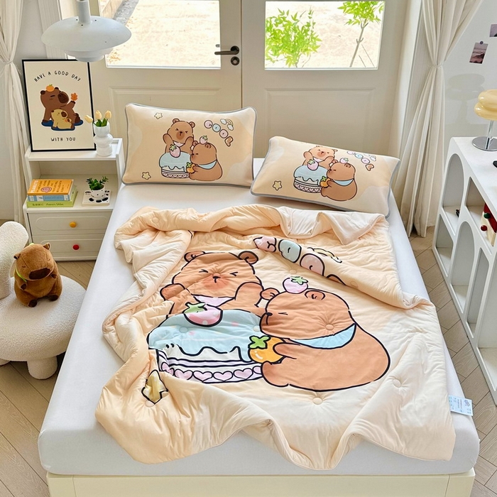 91家纺网 家纺一手货源 找家纺 （总）蘭菲家纺 2025新款凉感丝卡皮巴拉夏被