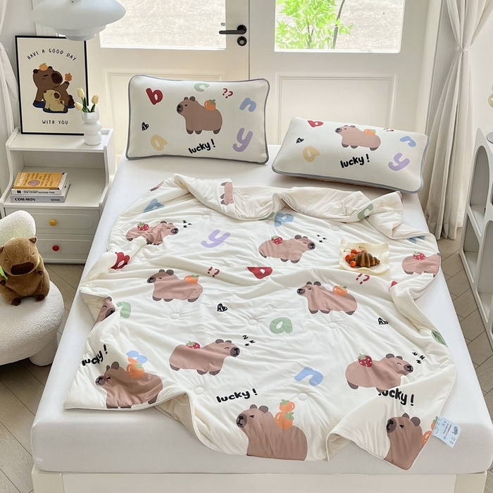 91家纺网 家纺一手货源 找家纺 （总）蘭菲家纺 2025新款凉感丝卡皮巴拉夏被