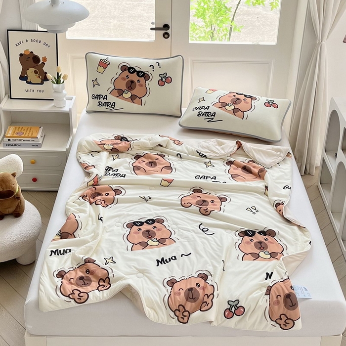 91家纺网 家纺一手货源 找家纺 （总）蘭菲家纺 2025新款凉感丝卡皮巴拉夏被