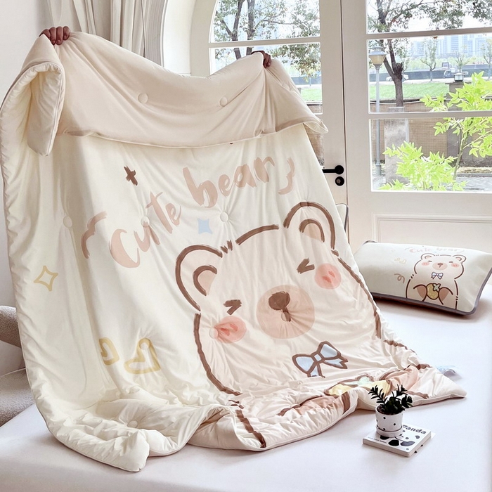 91家纺网 家纺一手货源 找家纺 蘭菲家纺 2025新款凉感丝卡皮巴拉夏被 大美豚