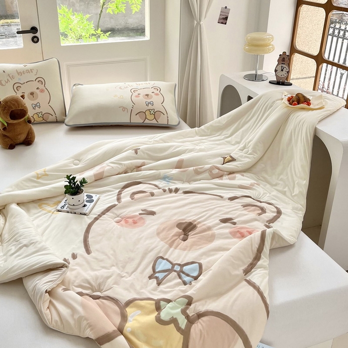 91家纺网 家纺一手货源 找家纺 蘭菲家纺 2025新款凉感丝卡皮巴拉夏被 大美豚