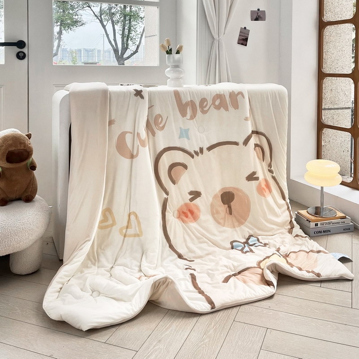 91家纺网 家纺一手货源 找家纺 蘭菲家纺 2025新款凉感丝卡皮巴拉夏被 大美豚