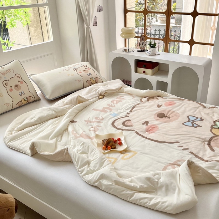 91家纺网 家纺一手货源 找家纺 蘭菲家纺 2025新款凉感丝卡皮巴拉夏被 大美豚