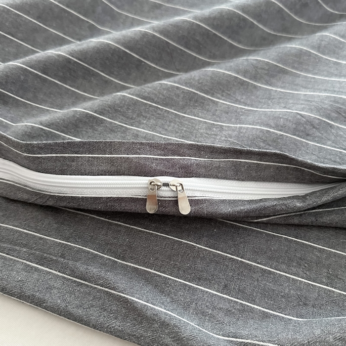 91家纺网 家纺一手货源 找家纺 侯先生家纺 2025新款全棉色织四件套纯棉被套床单四季款格子三件套 多拉-灰