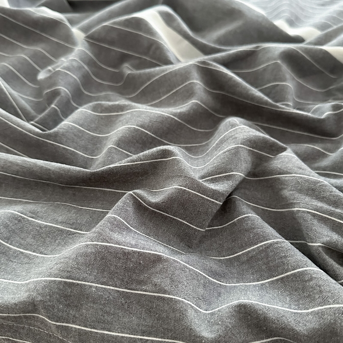 91家纺网 家纺一手货源 找家纺 侯先生家纺 2025新款全棉色织四件套纯棉被套床单四季款格子三件套 多拉-灰