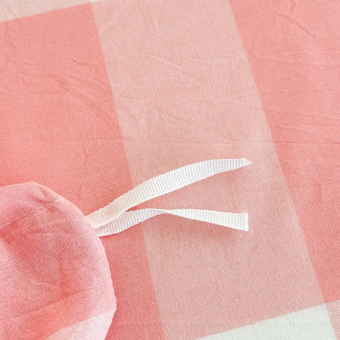 91家纺网 家纺一手货源 找家纺 侯先生家纺 2025新款全棉色织四件套纯棉被套床单四季款格子三件套 布鲁格-粉