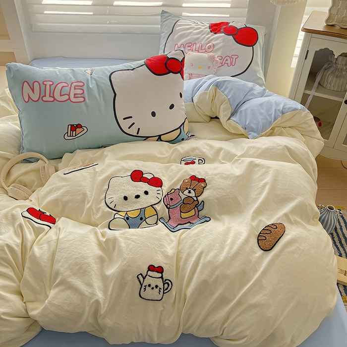 海岛哥哥 2025新款大版毛巾绣四件套 木马凯蒂