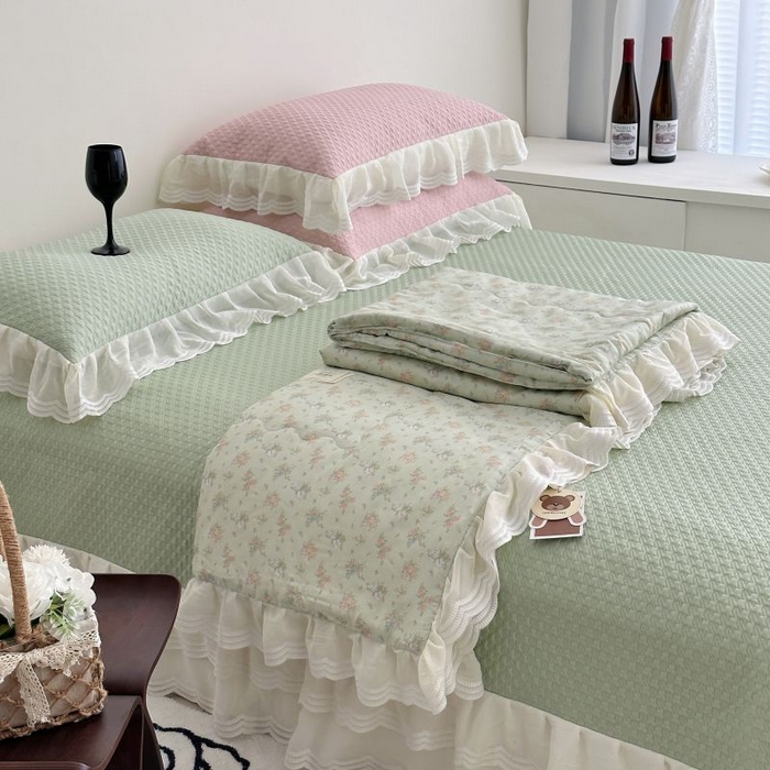 91家纺网 家纺一手货源 找家纺 （总）佰织鑫家居 2025新款A类PE凉感豆复合凉豆豆软凉席三件套