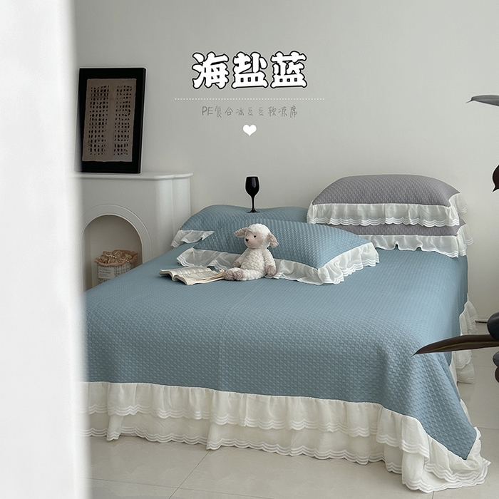 91家纺网 家纺一手货源 找家纺 （总）佰织鑫家居 2025新款A类PE凉感豆复合凉豆豆软凉席三件套