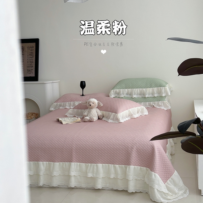 91家纺网 家纺一手货源 找家纺 （总）佰织鑫家居 2025新款A类PE凉感豆复合凉豆豆软凉席三件套