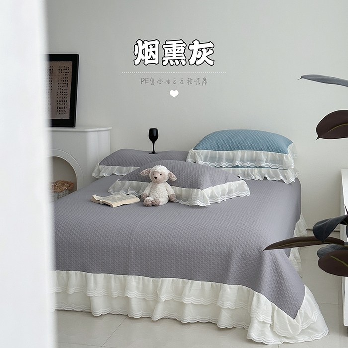 91家纺网 家纺一手货源 找家纺 （总）佰织鑫家居 2025新款A类PE凉感豆复合凉豆豆软凉席三件套