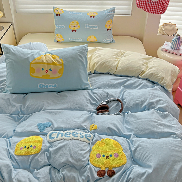 91家纺网 家纺一手货源 找家纺 海岛哥哥 2025新款大版毛巾绣四件套 芝士奶酪