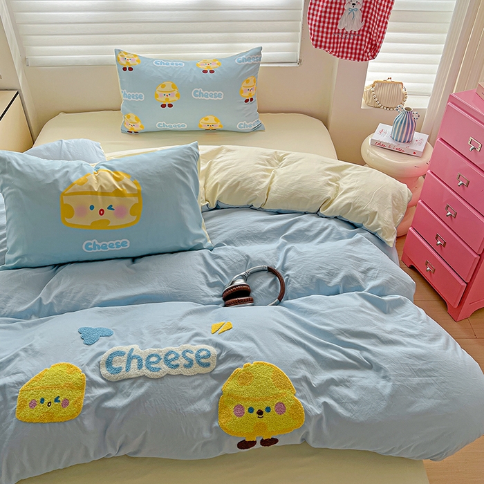 91家纺网 家纺一手货源 找家纺 海岛哥哥 2025新款大版毛巾绣四件套 芝士奶酪