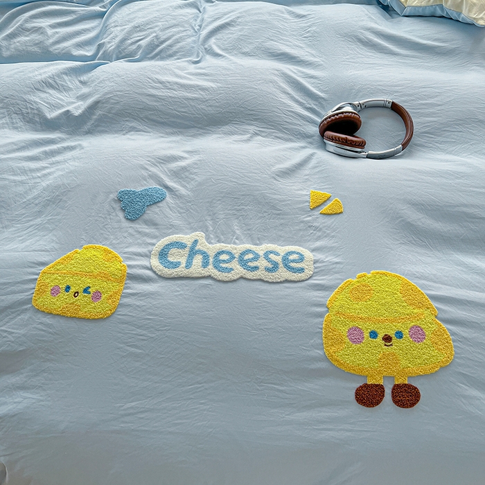 91家纺网 家纺一手货源 找家纺 海岛哥哥 2025新款大版毛巾绣四件套 芝士奶酪