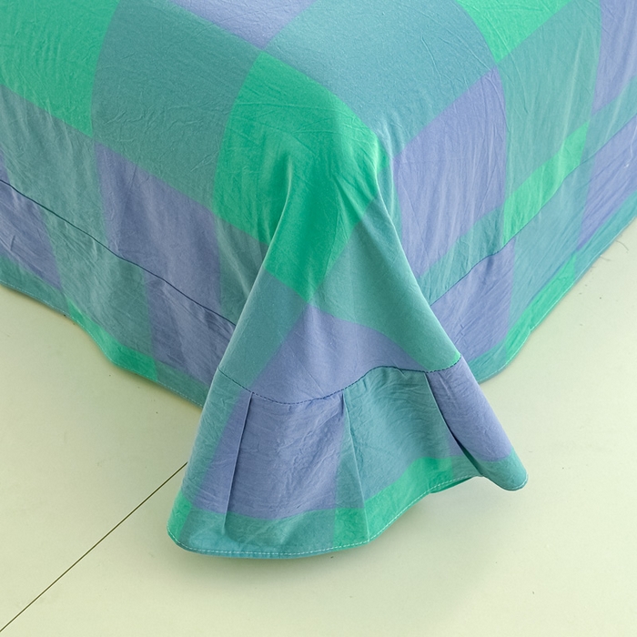 91家纺网 家纺一手货源 找家纺 侯先生家纺 2025新款全棉色织四件套纯棉被套床单四季款格子三件套 绿野仙踪大格