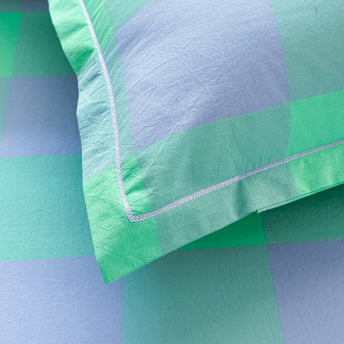 91家纺网 家纺一手货源 找家纺 侯先生家纺 2025新款全棉色织四件套纯棉被套床单四季款格子三件套 绿野仙踪大格