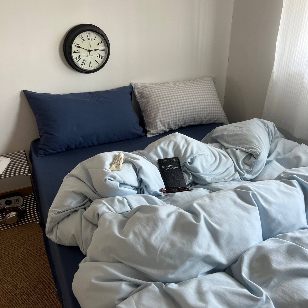 91家纺网 家纺一手货源 找家纺 蜜宿 2025新款全棉纯棉人字纹四件套-梦幻星海 梦幻星海（深蓝混搭蓝小格）