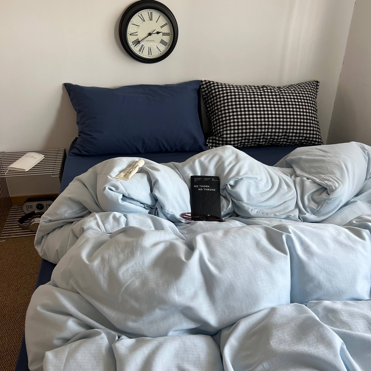 91家纺网 家纺一手货源 找家纺 蜜宿 2025新款全棉纯棉人字纹四件套-梦幻星海 梦幻星海（深蓝混搭黑小格）