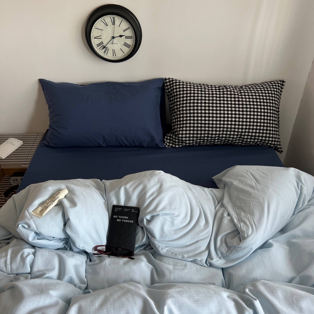 91家纺网 家纺一手货源 找家纺 蜜宿 2025新款全棉纯棉人字纹四件套-梦幻星海 梦幻星海（深蓝混搭黑小格）