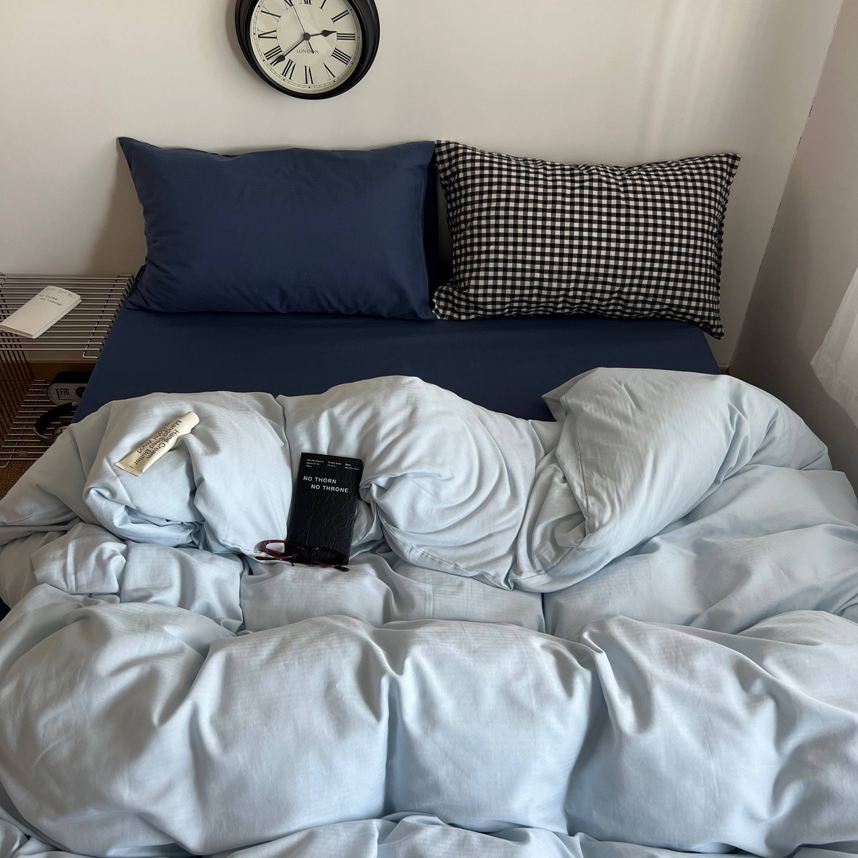 91家纺网 家纺一手货源 找家纺 蜜宿 2025新款全棉纯棉人字纹四件套-梦幻星海 梦幻星海（深蓝混搭黑小格）