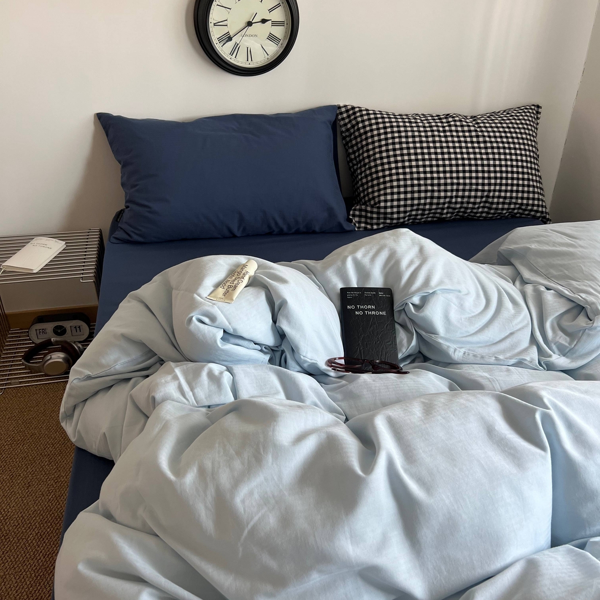 91家纺网 家纺一手货源 找家纺 蜜宿 2025新款全棉纯棉人字纹四件套-梦幻星海 梦幻星海（深蓝混搭黑小格）