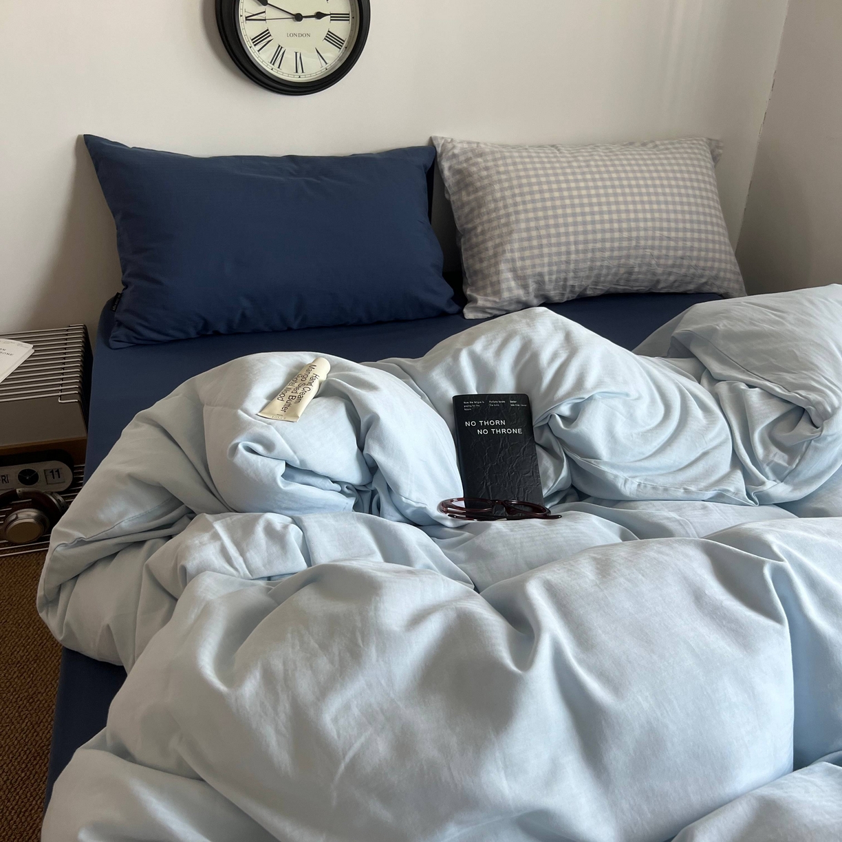 91家纺网 家纺一手货源 找家纺 蜜宿 2025新款全棉纯棉人字纹四件套-梦幻星海 梦幻星海（深蓝混搭蓝小格）