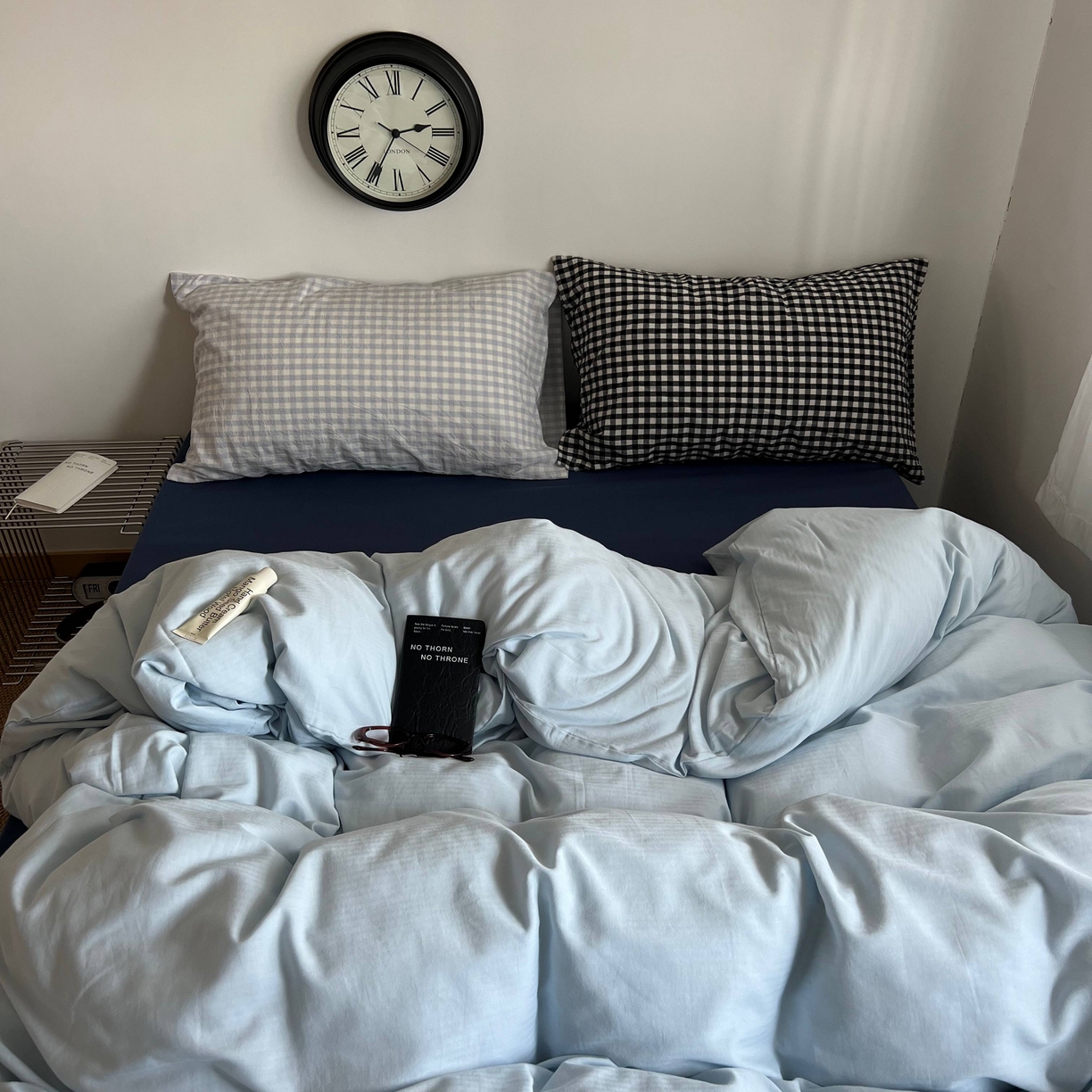 91家纺网 家纺一手货源 找家纺 蜜宿 2025新款全棉纯棉人字纹四件套-梦幻星海 梦幻星海（蓝小格混搭黑小格）