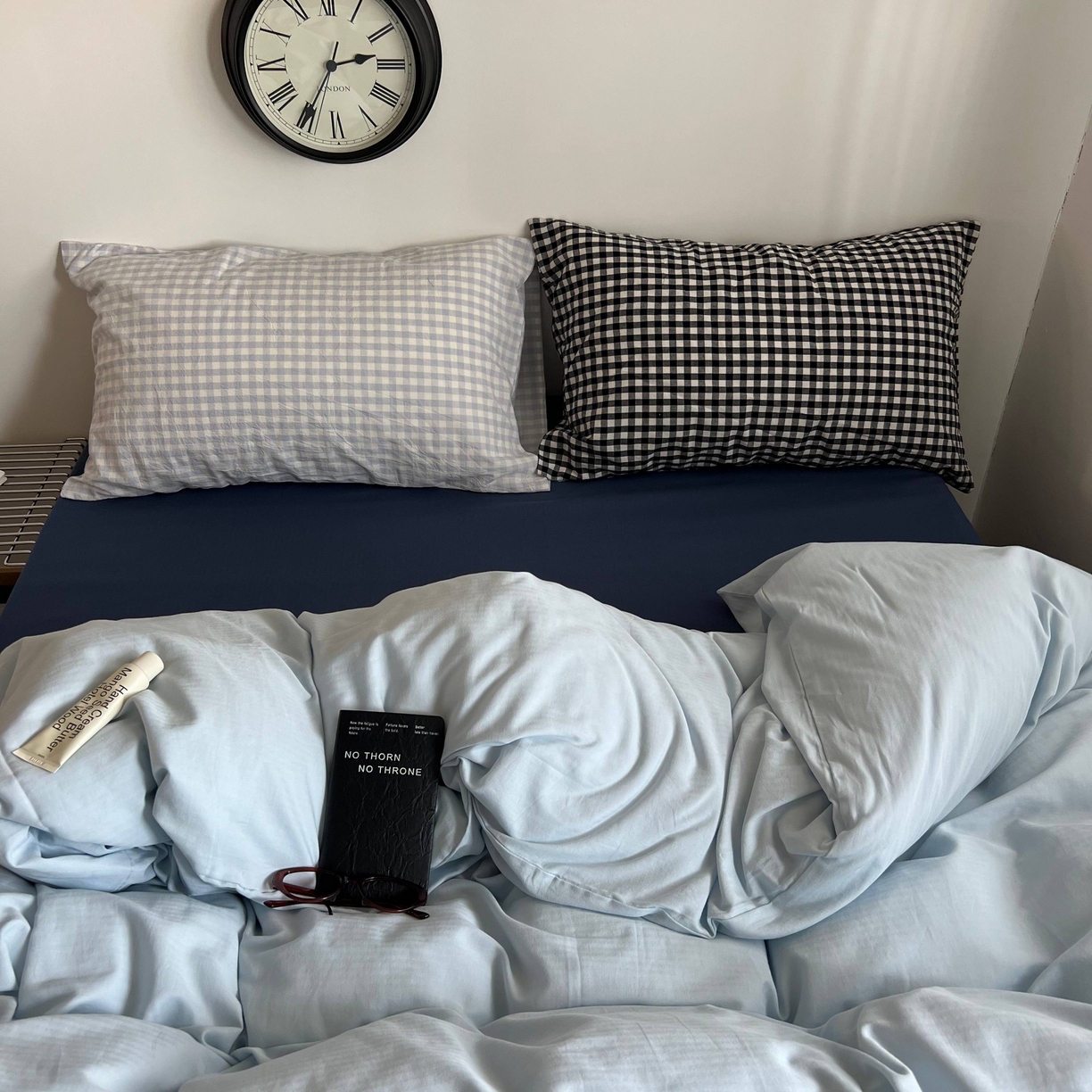 91家纺网 家纺一手货源 找家纺 蜜宿 2025新款全棉纯棉人字纹四件套-梦幻星海 梦幻星海（蓝小格混搭黑小格）