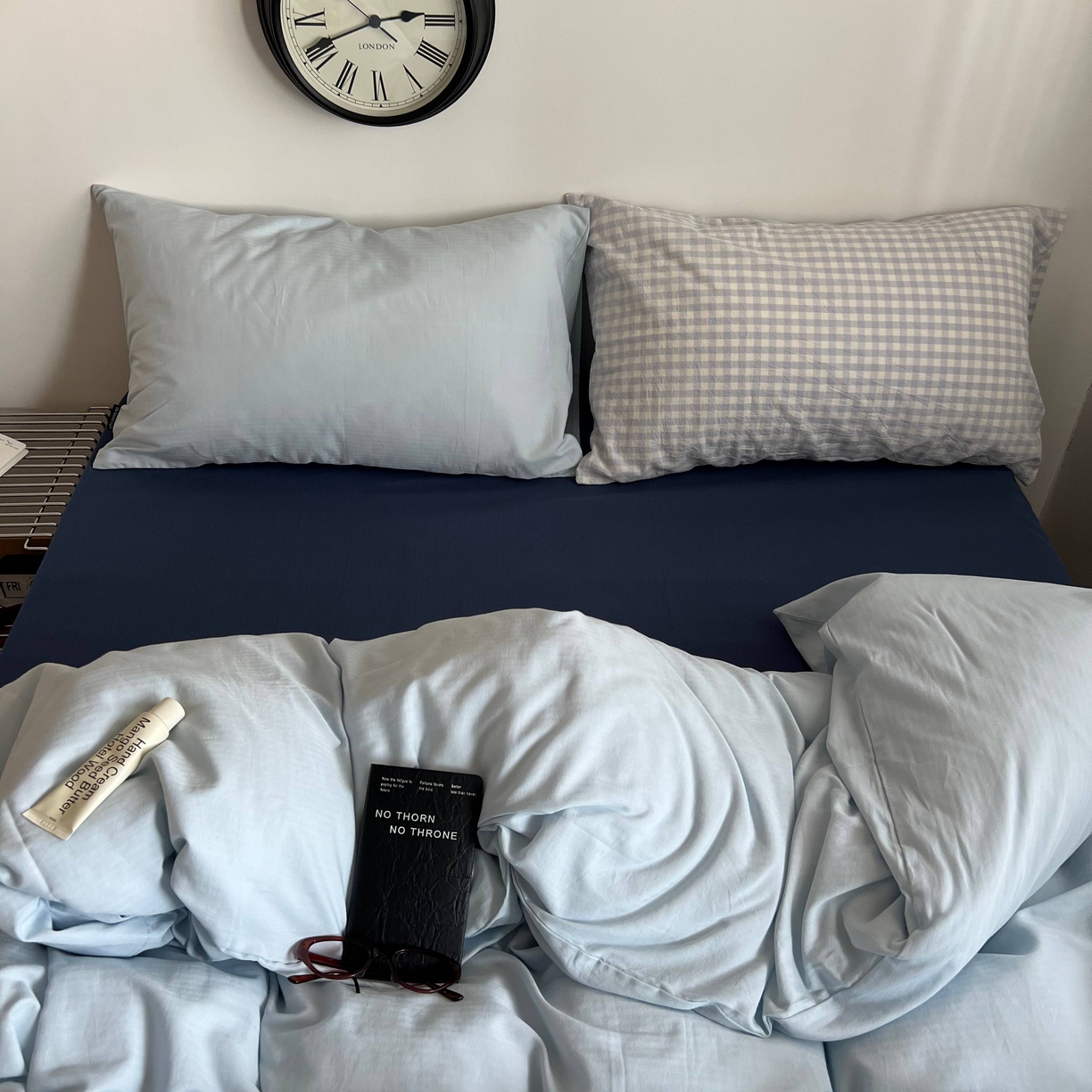 91家纺网 家纺一手货源 找家纺 蜜宿 2025新款全棉纯棉人字纹四件套-梦幻星海 梦幻星海（樱兰混搭蓝小格）