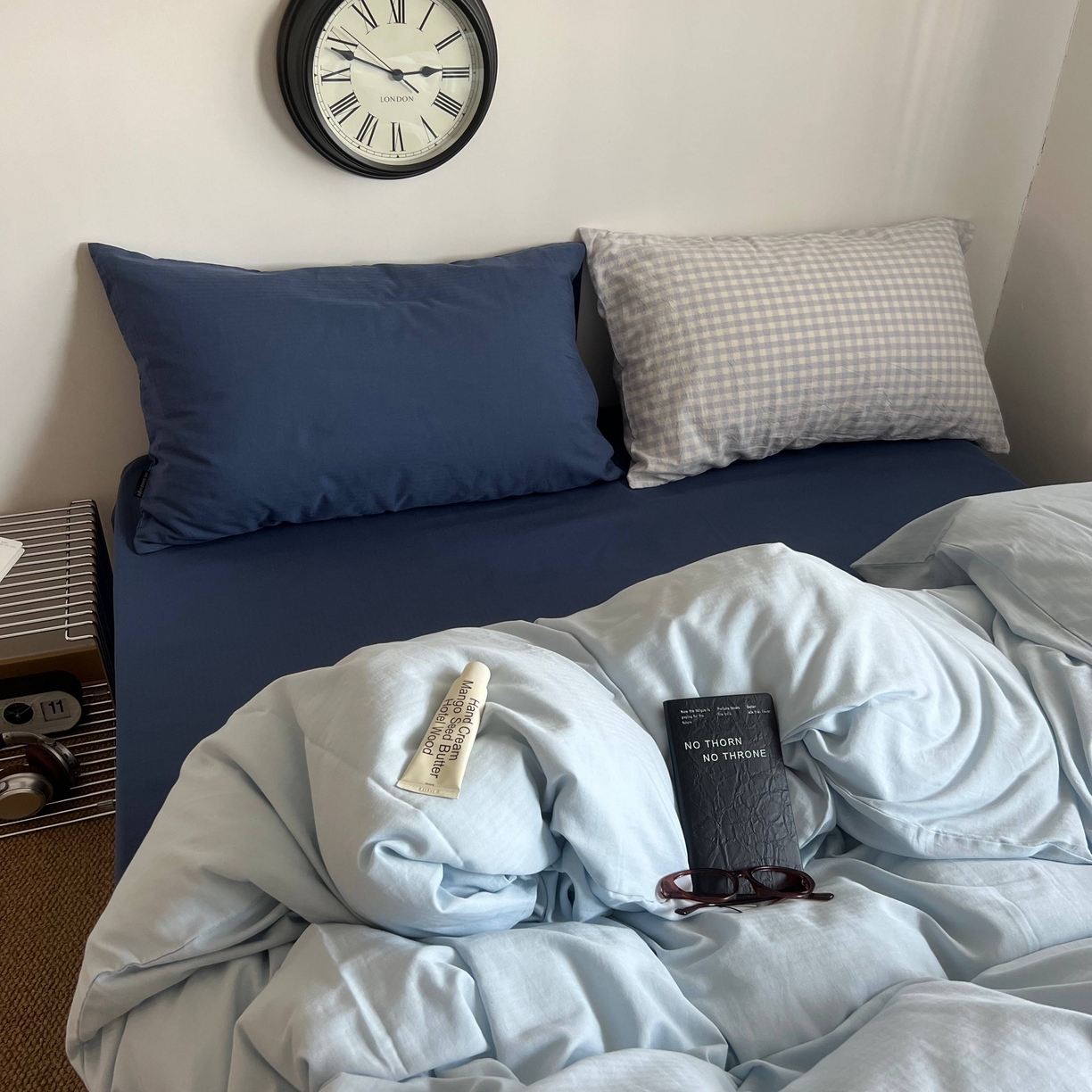 91家纺网 家纺一手货源 找家纺 蜜宿 2025新款全棉纯棉人字纹四件套-梦幻星海 梦幻星海（深蓝混搭蓝小格）