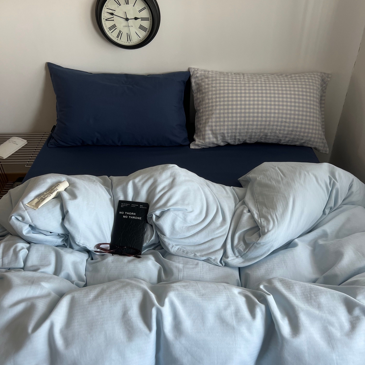 91家纺网 家纺一手货源 找家纺 蜜宿 2025新款全棉纯棉人字纹四件套-梦幻星海 梦幻星海（深蓝混搭蓝小格）