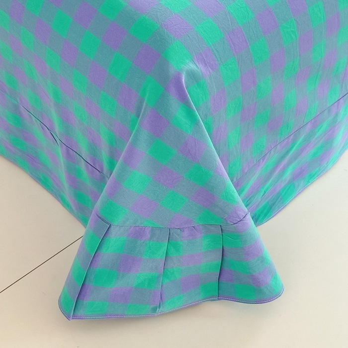 91家纺网 家纺一手货源 找家纺 侯先生家纺 2025新款全棉色织四件套纯棉被套床单四季款格子三件套 绿野仙踪小格