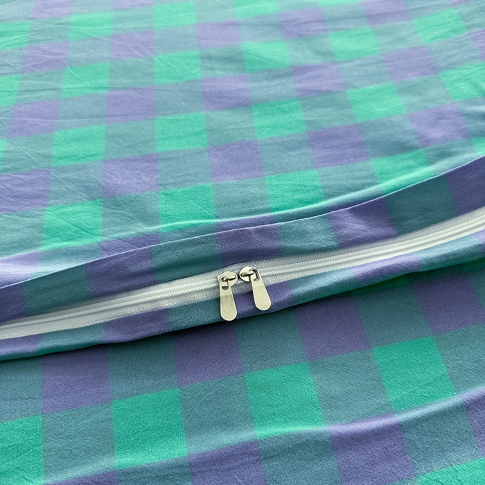 91家纺网 家纺一手货源 找家纺 侯先生家纺 2025新款全棉色织四件套纯棉被套床单四季款格子三件套 绿野仙踪小格